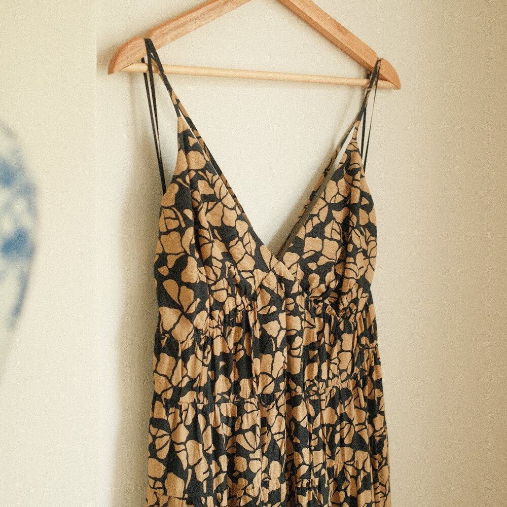 Abercrombie & Fitch Linen-Blend Button-Through Maxi Dress